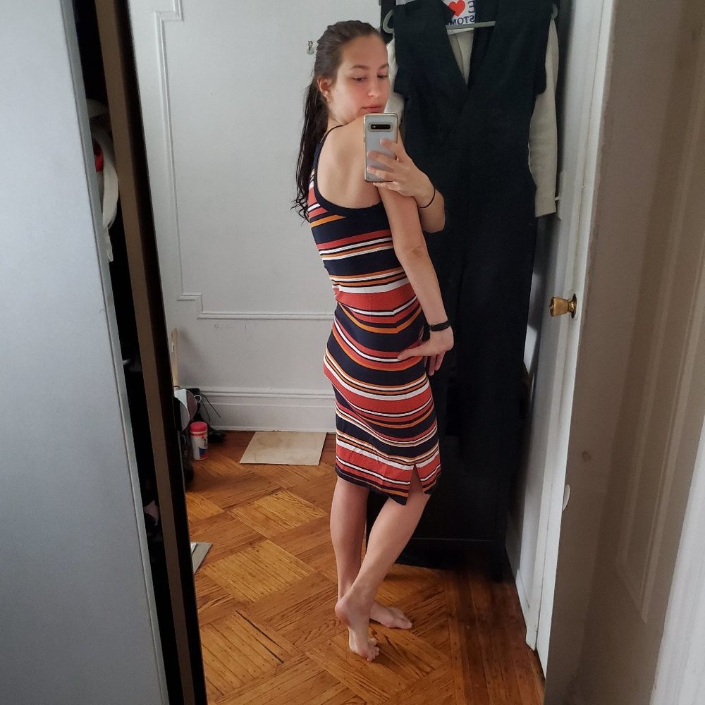 Striped midi dress - Picture 2 of 5